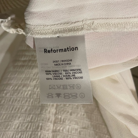 NWOT Reformation Delevan Top Blouse 8 Ivory White Medium - Picture 8 of 9